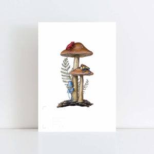 Print of 'Frogs on Mushroom' No Frame