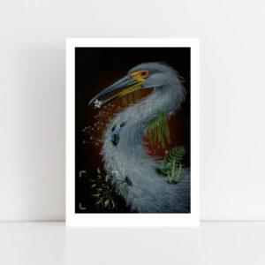 Print of Heron No Frame