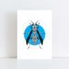 Original Illustration of a Wasp with a blue background No Frame
