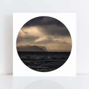 An Original Circle Photo Print of 'Lake Taupo Storm' No Frame