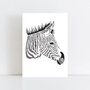 Original Illustration of a Zebra with a white background